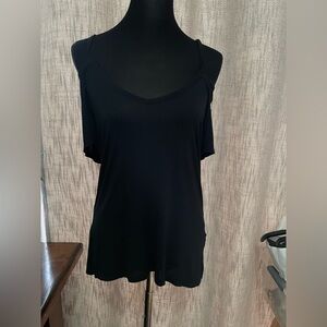 PINK Victoria's Secret Black Cold-Shoulder Tee